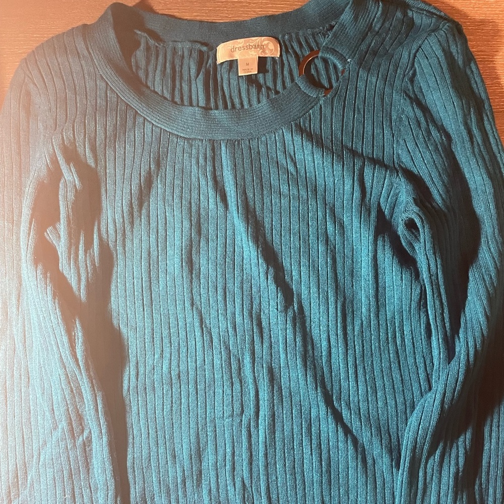 Dress Barn M teal sweater